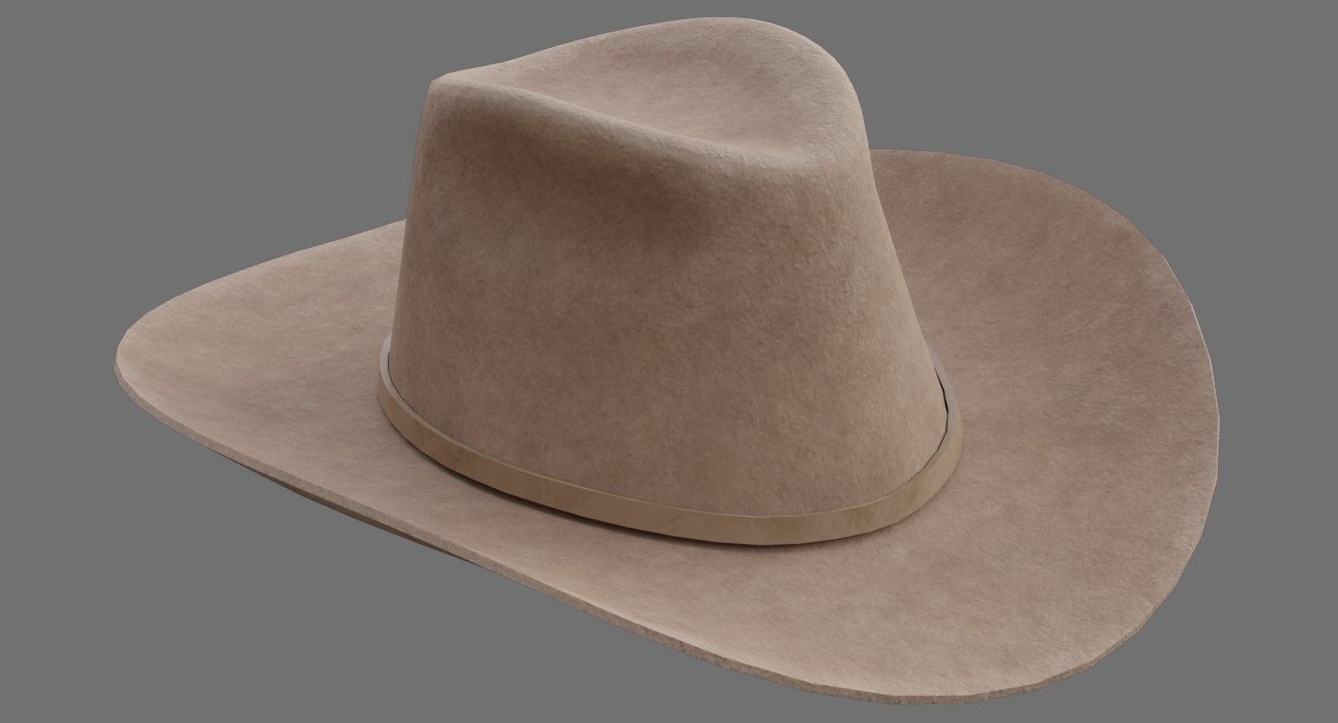 Cowboy Hat 1B Low-poly 3D model_4