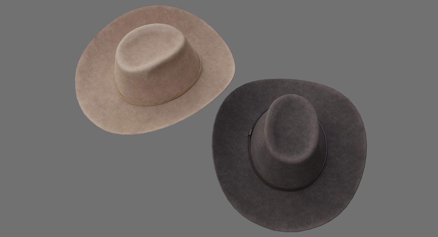 Cowboy Hat 1B Low-poly 3D model_1