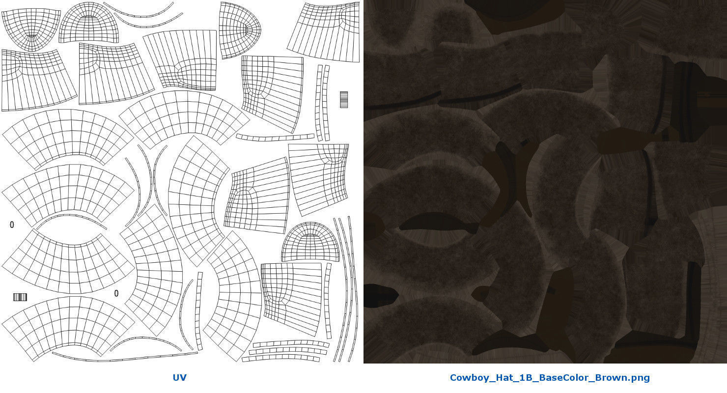 Cowboy Hat 1B Low-poly 3D model_9