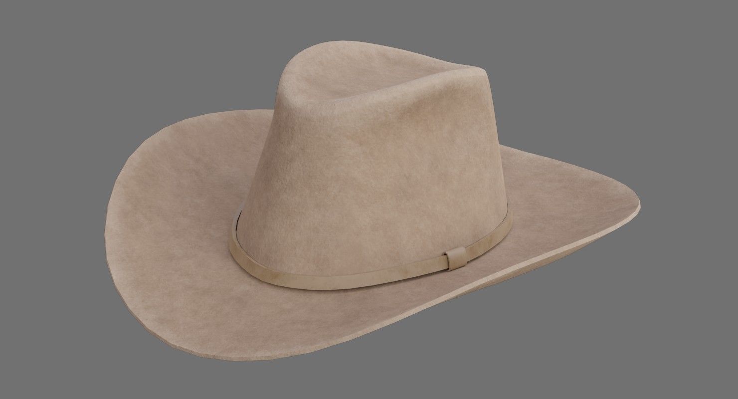 Cowboy Hat 1B Low-poly 3D model_3