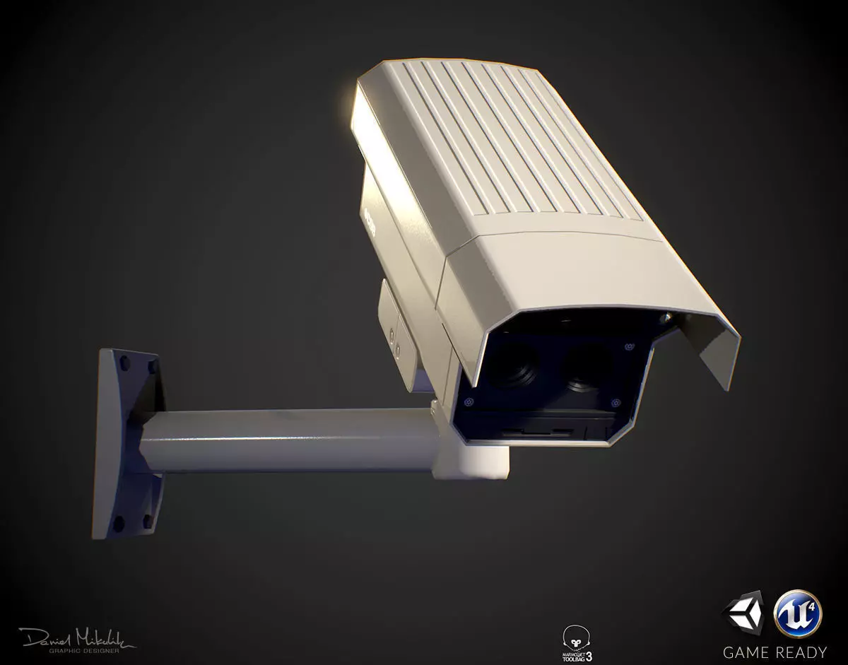 Security Camera PBR Low-poly 3D model_0