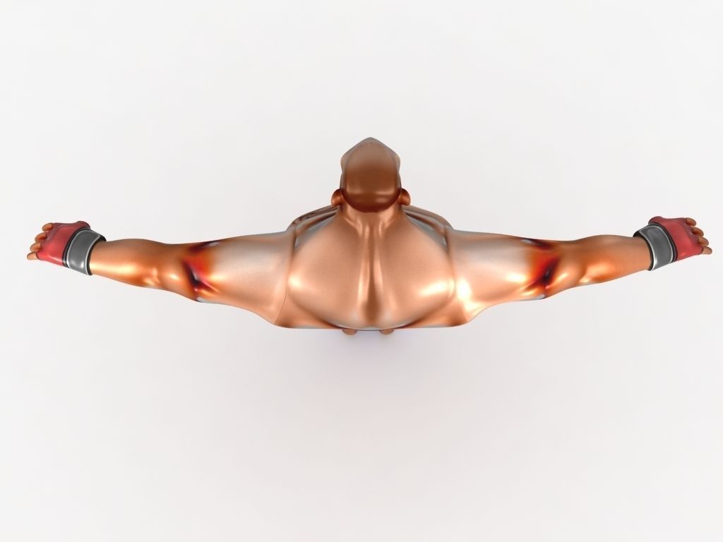 Cartoon MMA fighter Low-poly 3D model_13