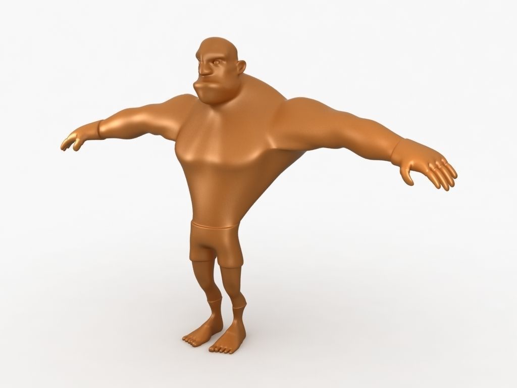 Cartoon MMA fighter Low-poly 3D model_7