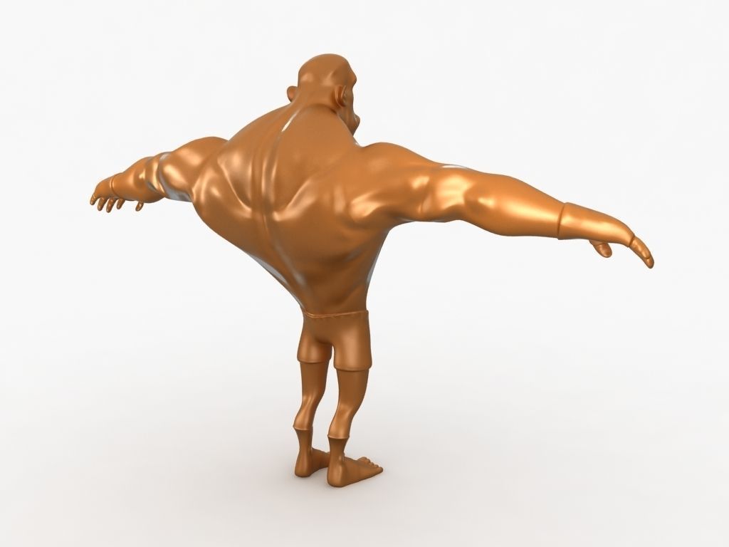 Cartoon MMA fighter Low-poly 3D model_14