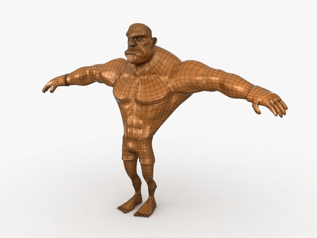 Cartoon MMA fighter Low-poly 3D model_15
