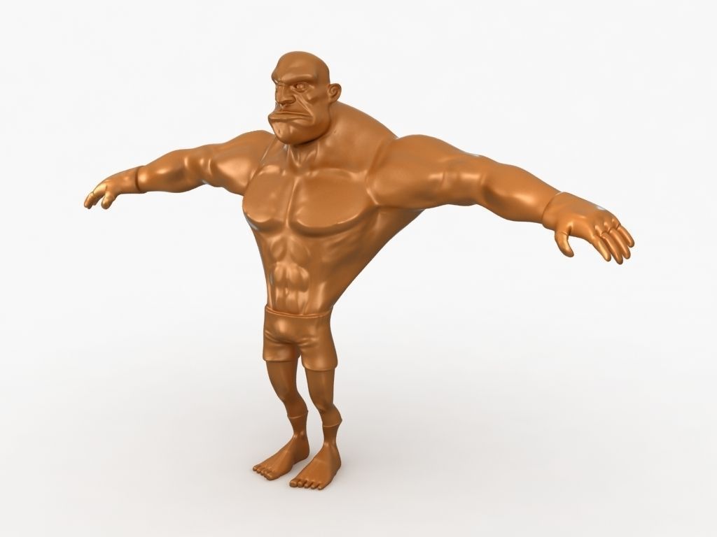 Cartoon MMA fighter Low-poly 3D model_11