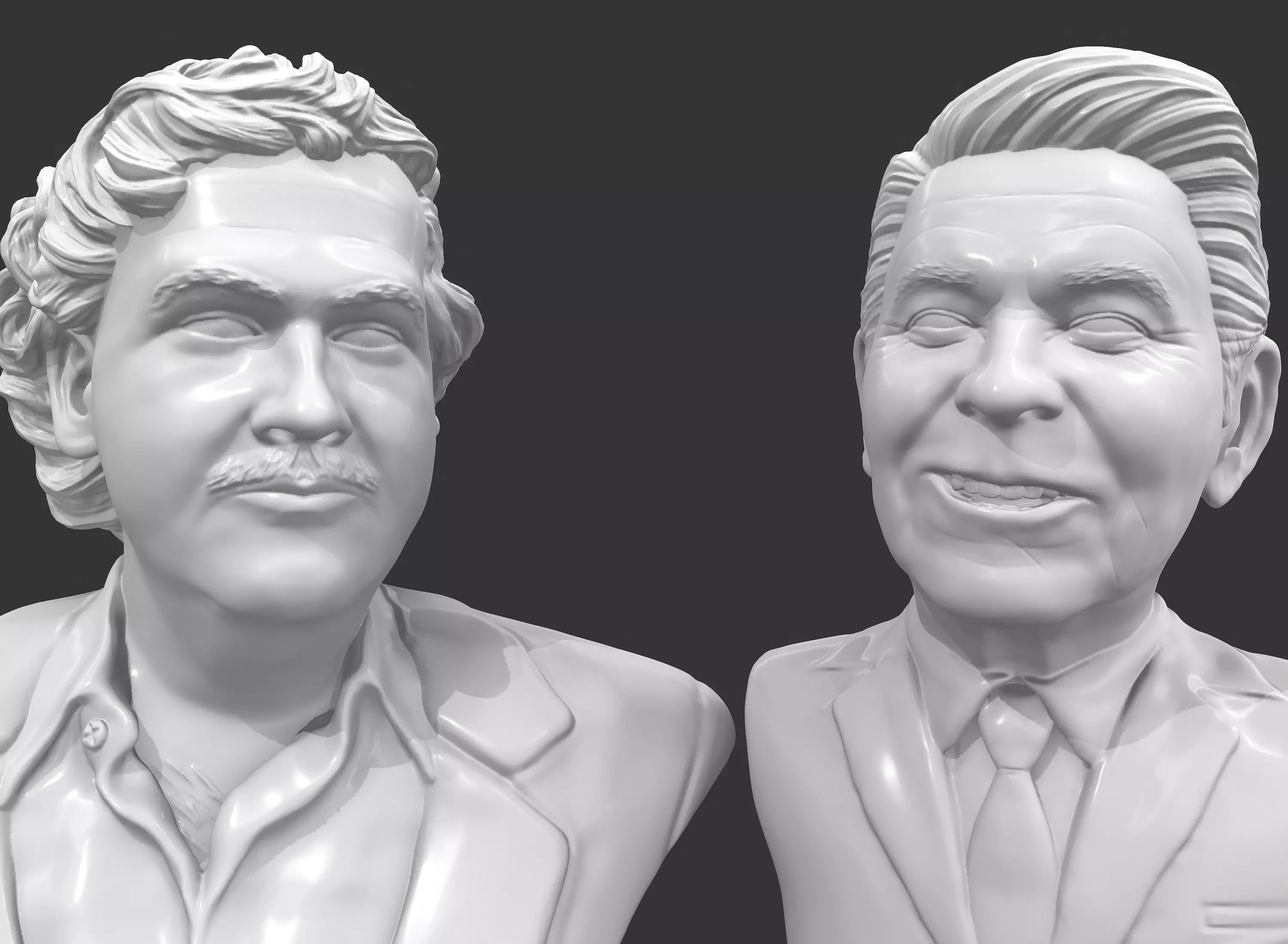 Escobar and Reagan 3D printable portraits pack 3D print model_0