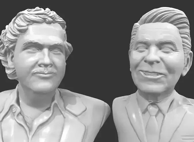 Escobar and Reagan 3D printable portraits pack  3D print model
