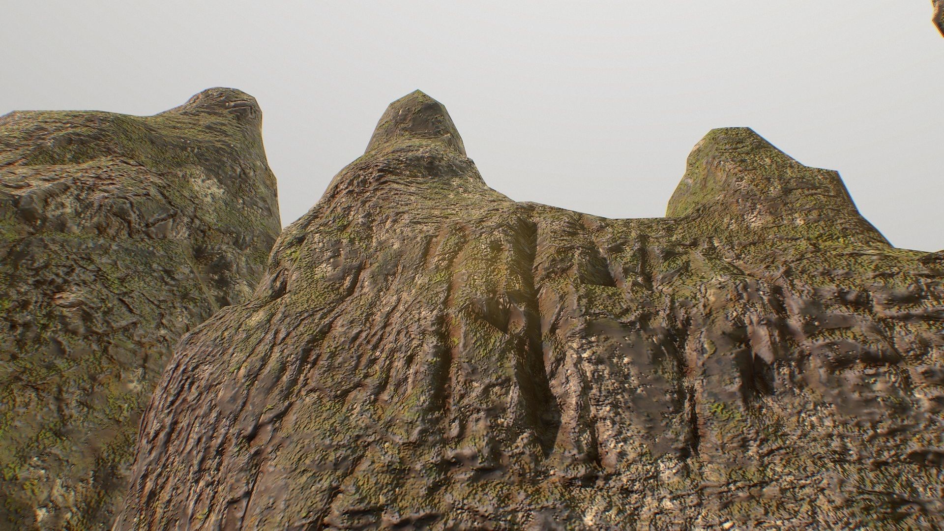 Low poly mossy rocks environment assets Low-poly 3D model_3