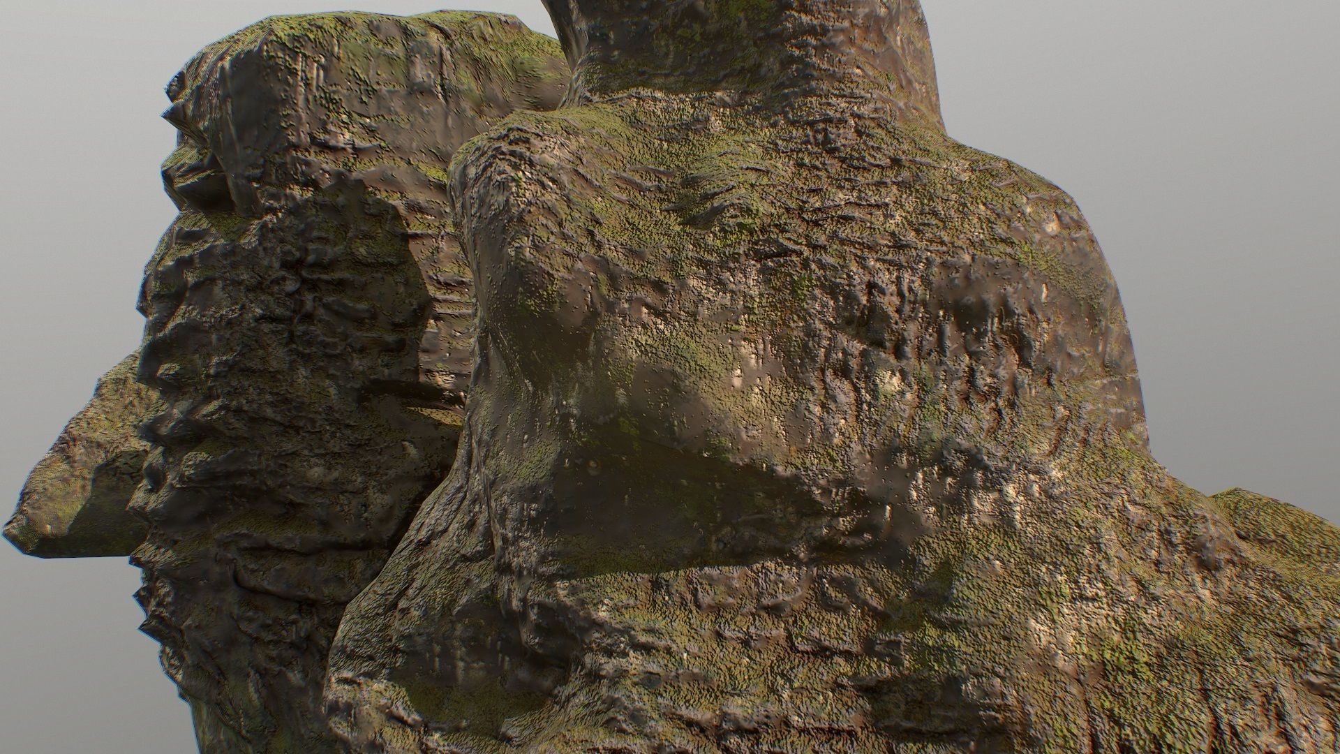 Low poly mossy rocks environment assets Low-poly 3D model_7