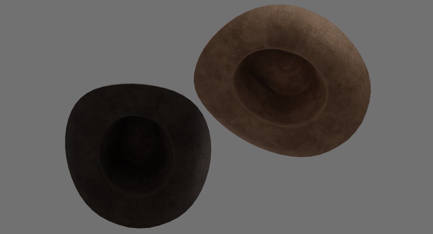 Cowboy Hat 1C Low-poly 3D model_2