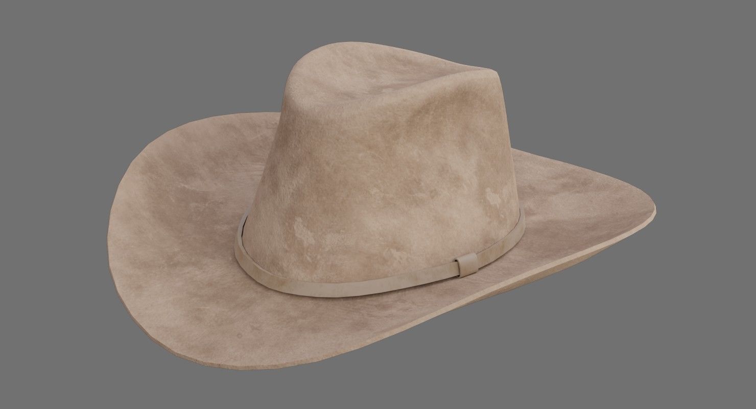 Cowboy Hat 1C Low-poly 3D model_3