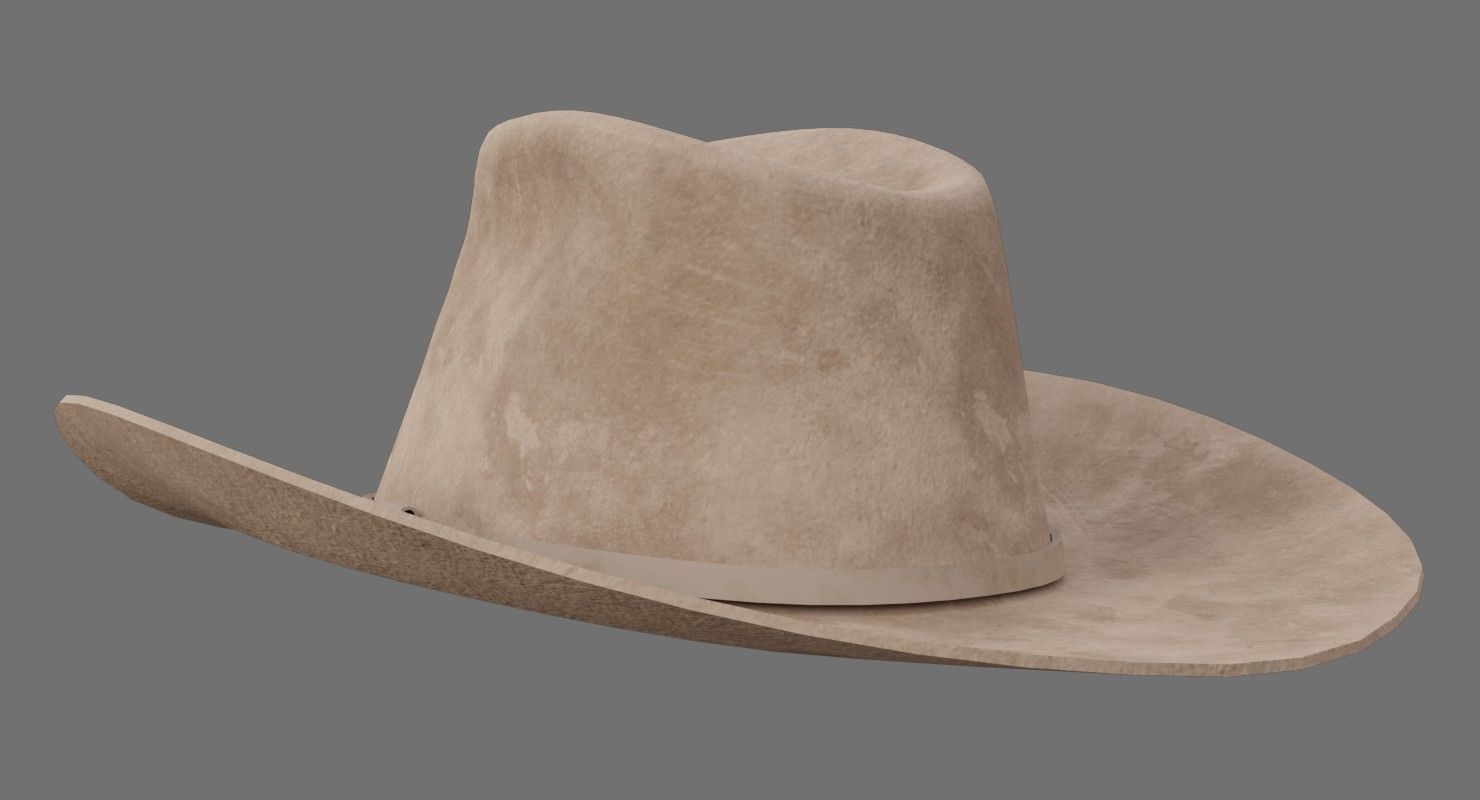 Cowboy Hat 1C Low-poly 3D model_6