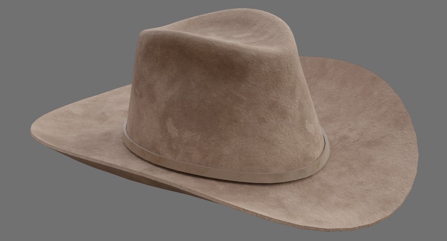 Cowboy Hat 1C Low-poly 3D model_4