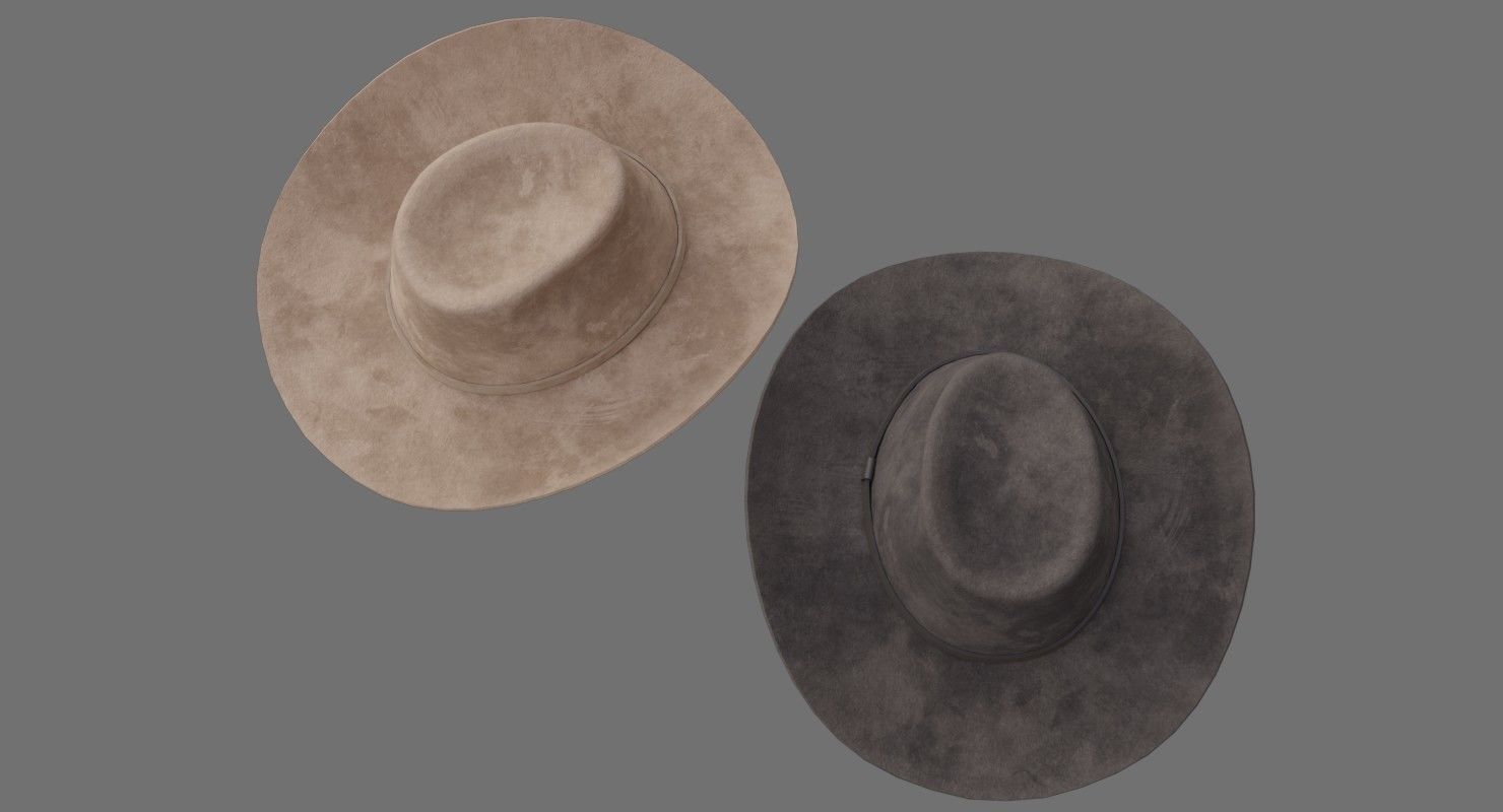 Cowboy Hat 1C Low-poly 3D model_1