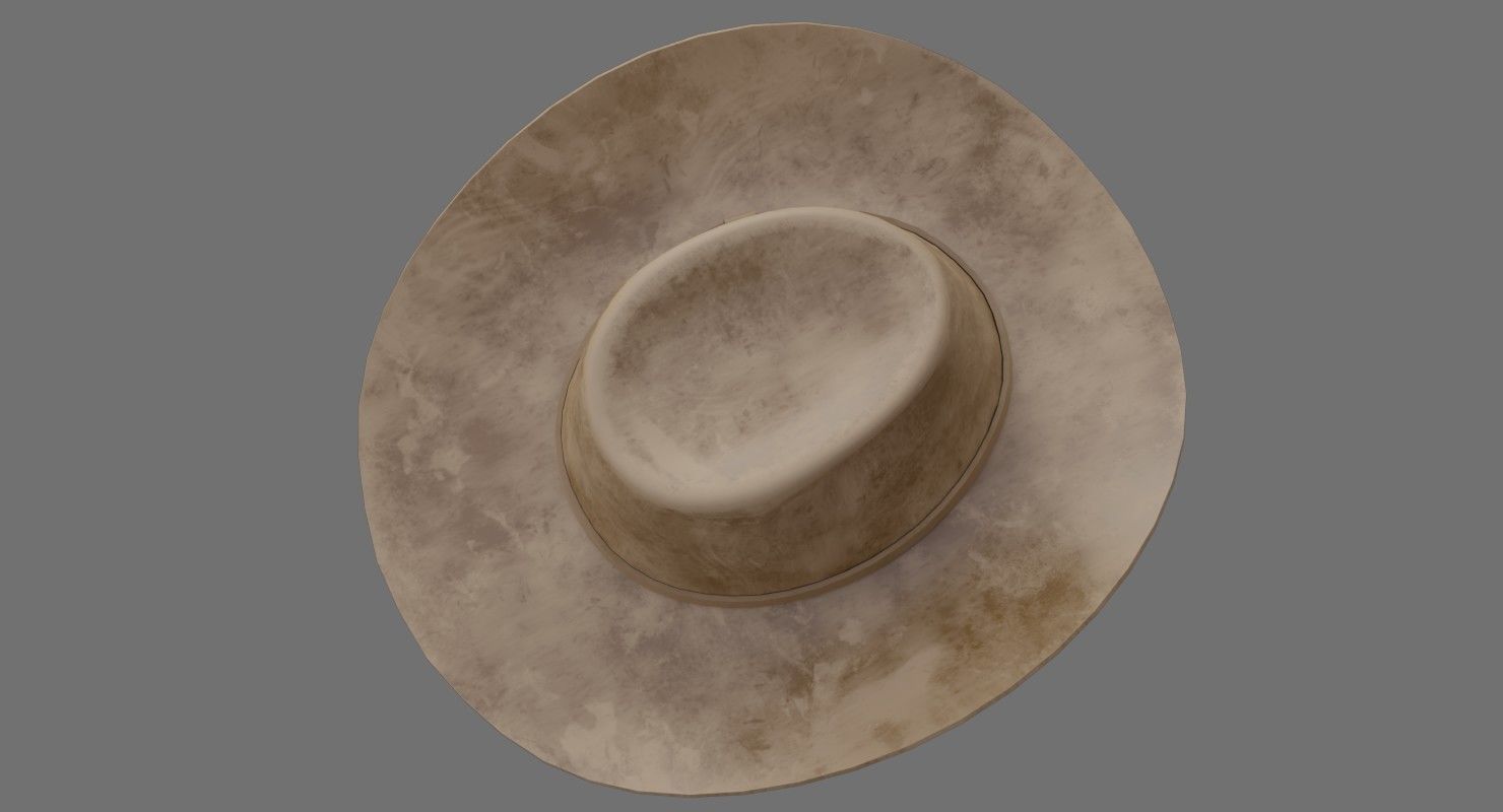 Cowboy Hat 1D Low-poly 3D model_5