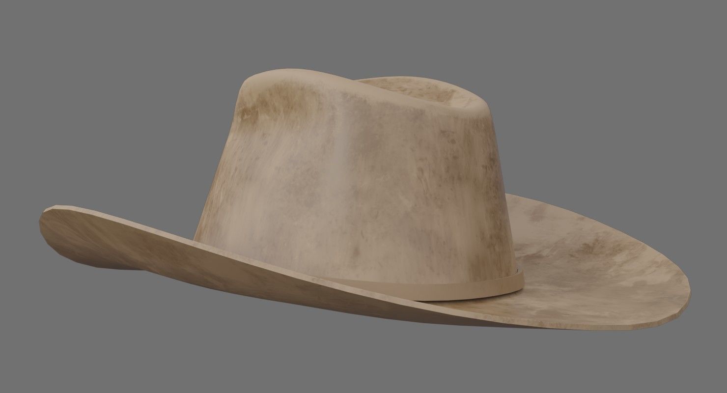 Cowboy Hat 1D Low-poly 3D model_6