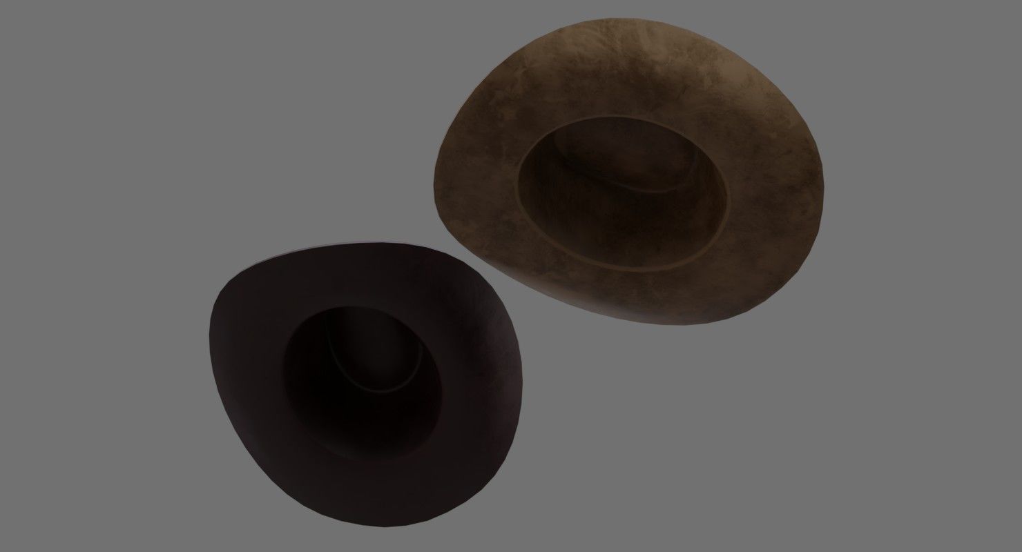 Cowboy Hat 1D Low-poly 3D model_2