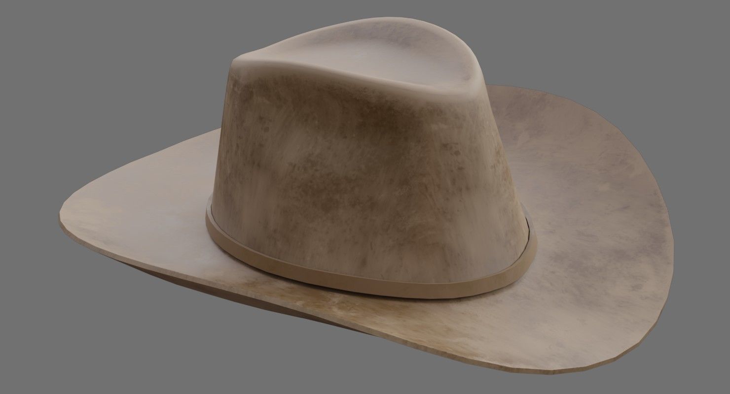 Cowboy Hat 1D Low-poly 3D model_4