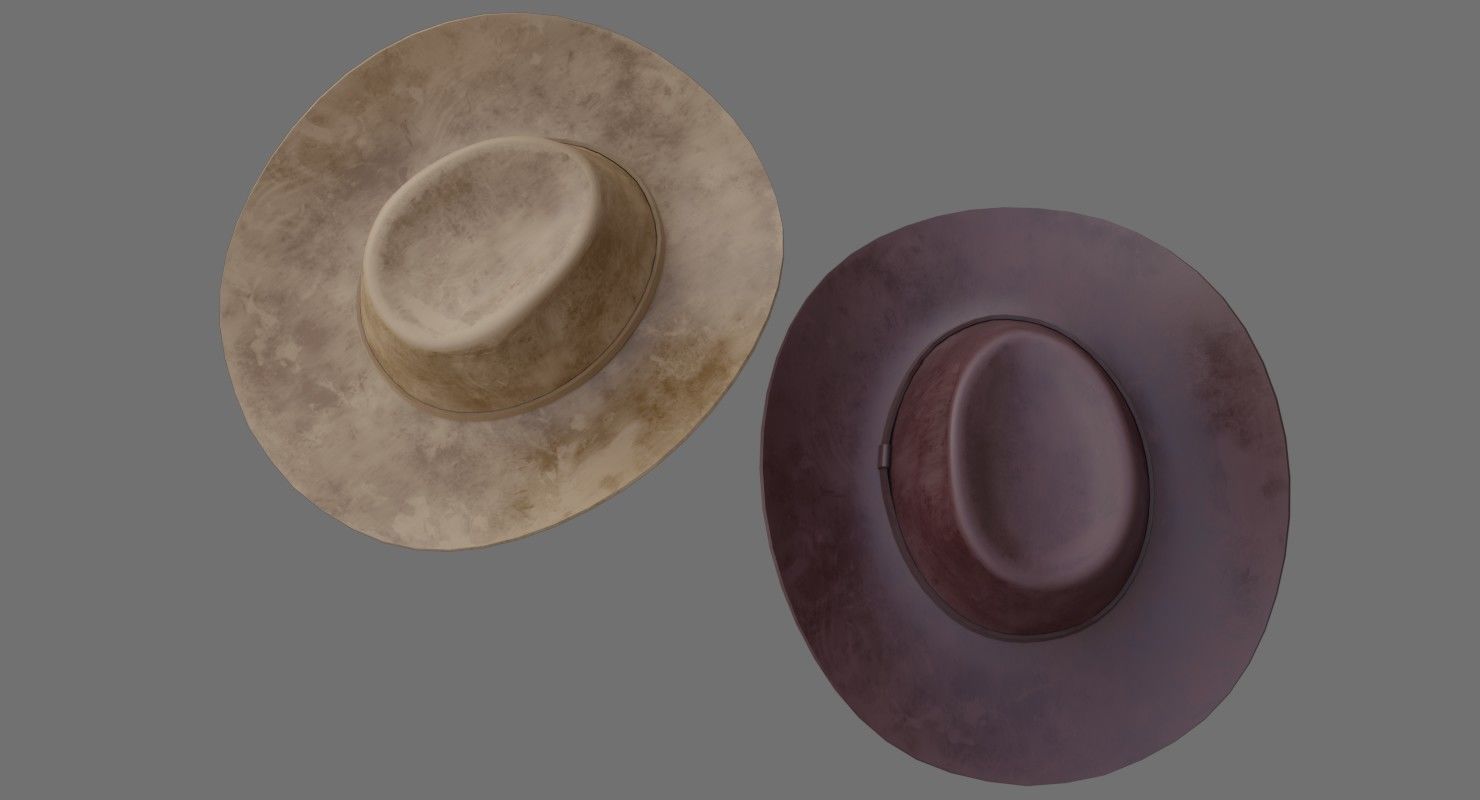 Cowboy Hat 1D Low-poly 3D model_1