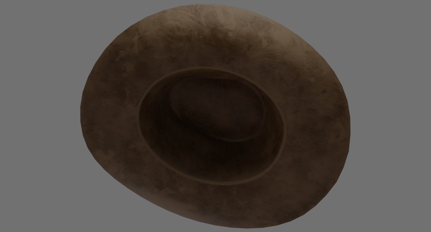 Cowboy Hat 1D Low-poly 3D model_7