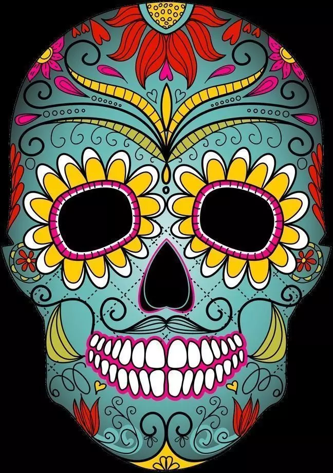 Day of the Dead skull mask Free 3D model_0