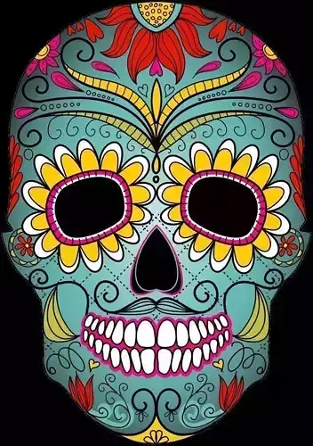 Day of the Dead skull mask Free 3D model