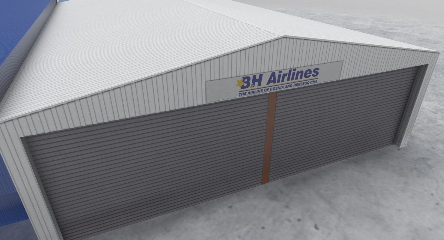 LQSA Hangar 2 Low-poly 3D model_2