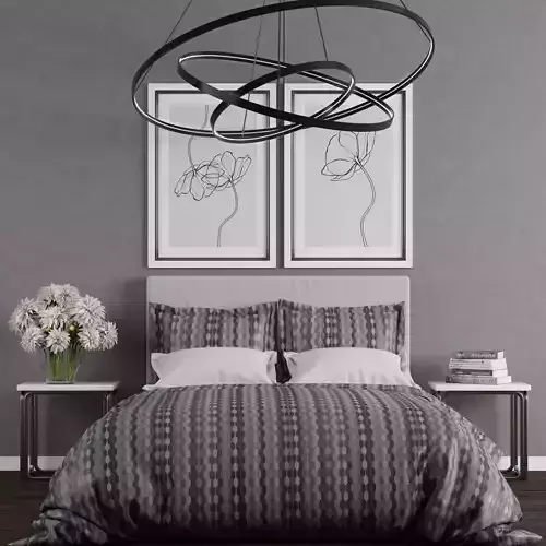 Bedroom set 6 modern with decor