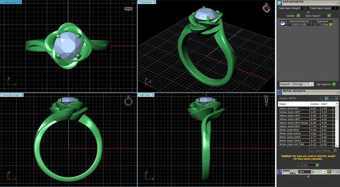 Engagement Ring Design R-016-SS 3D print model