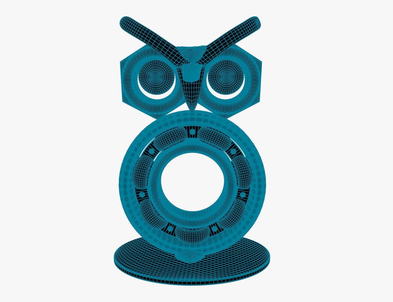 Metal Owl 3D model_5