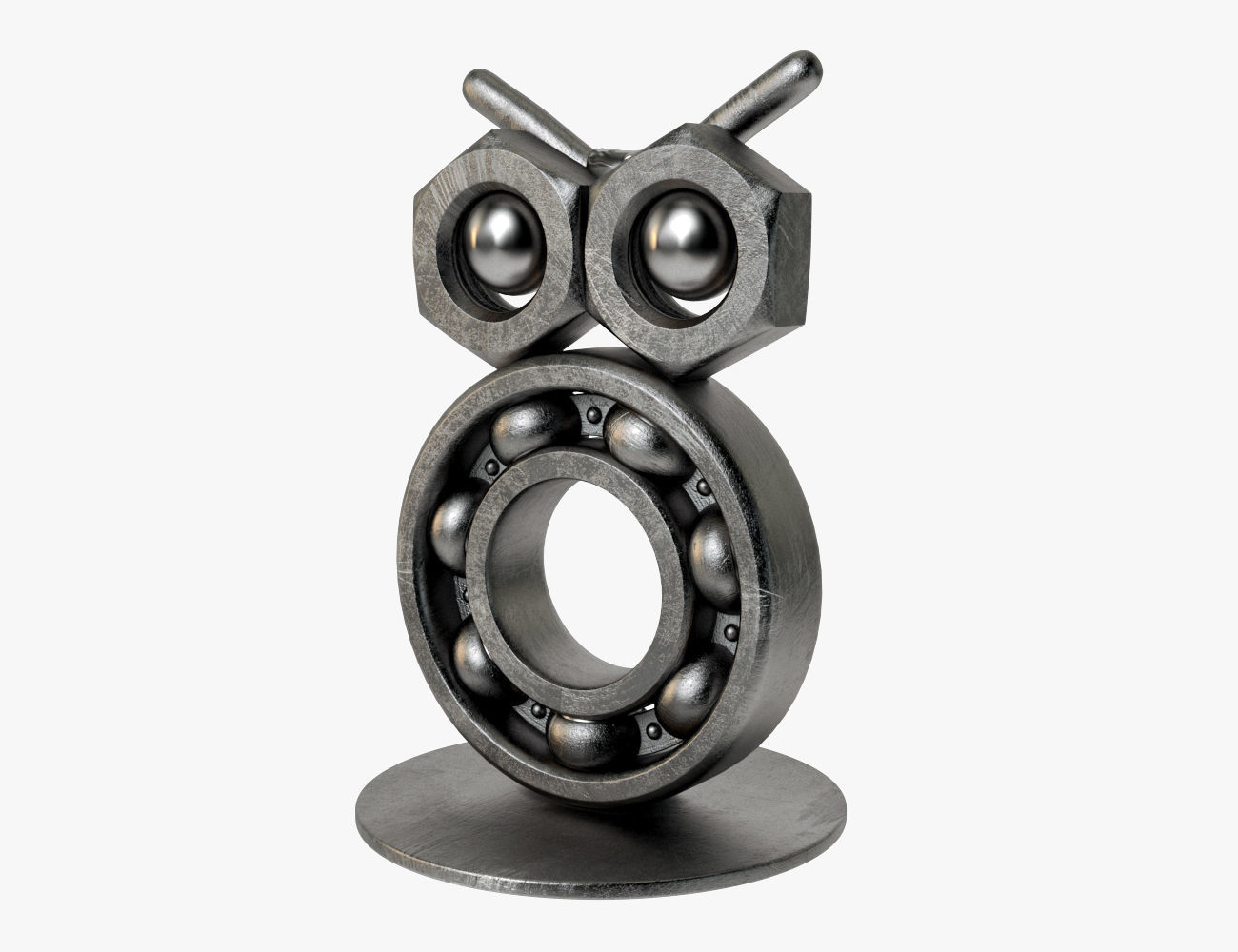 Metal Owl 3D model_3