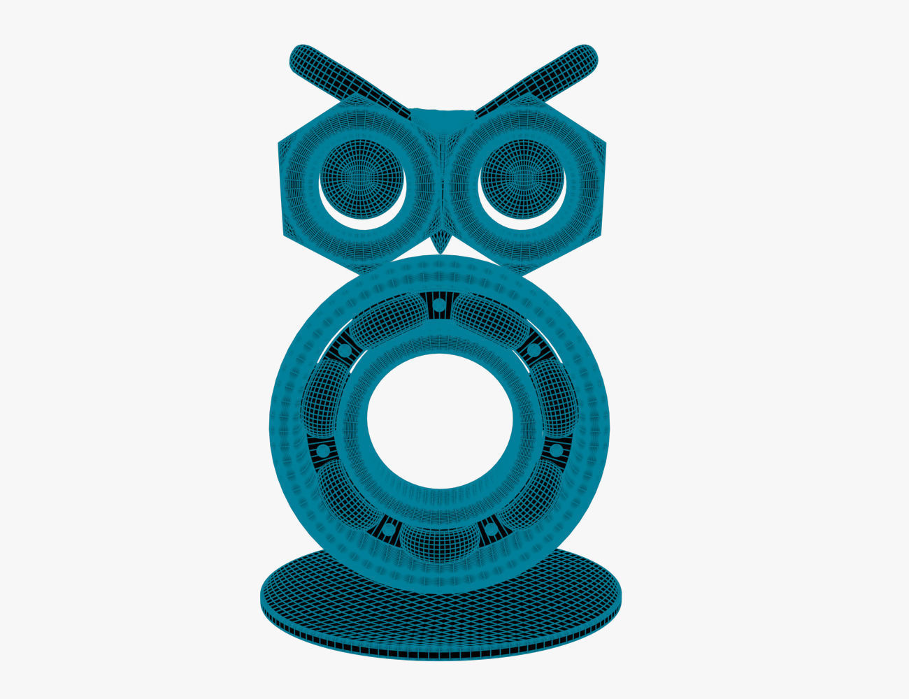 Metal Owl 3D model_9