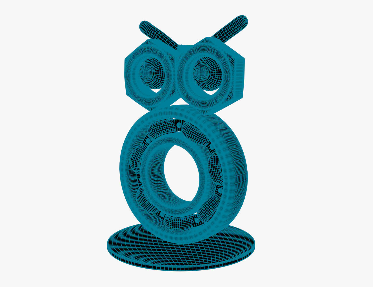 Metal Owl 3D model_8