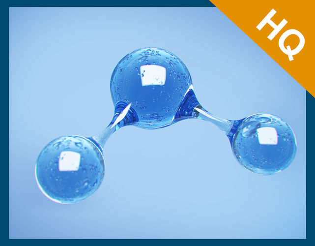 Water Molecule Low-poly 3D model
