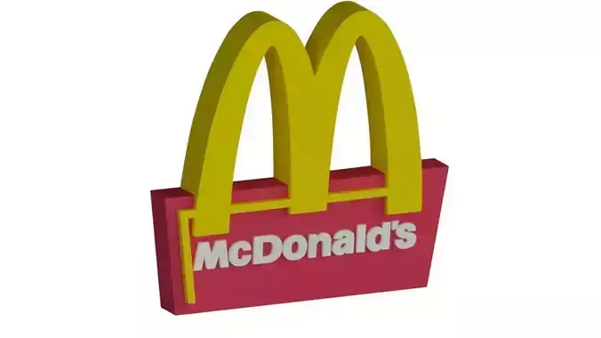 McDonalds Logo and McDonalds Sign Board Free low-poly 3D model