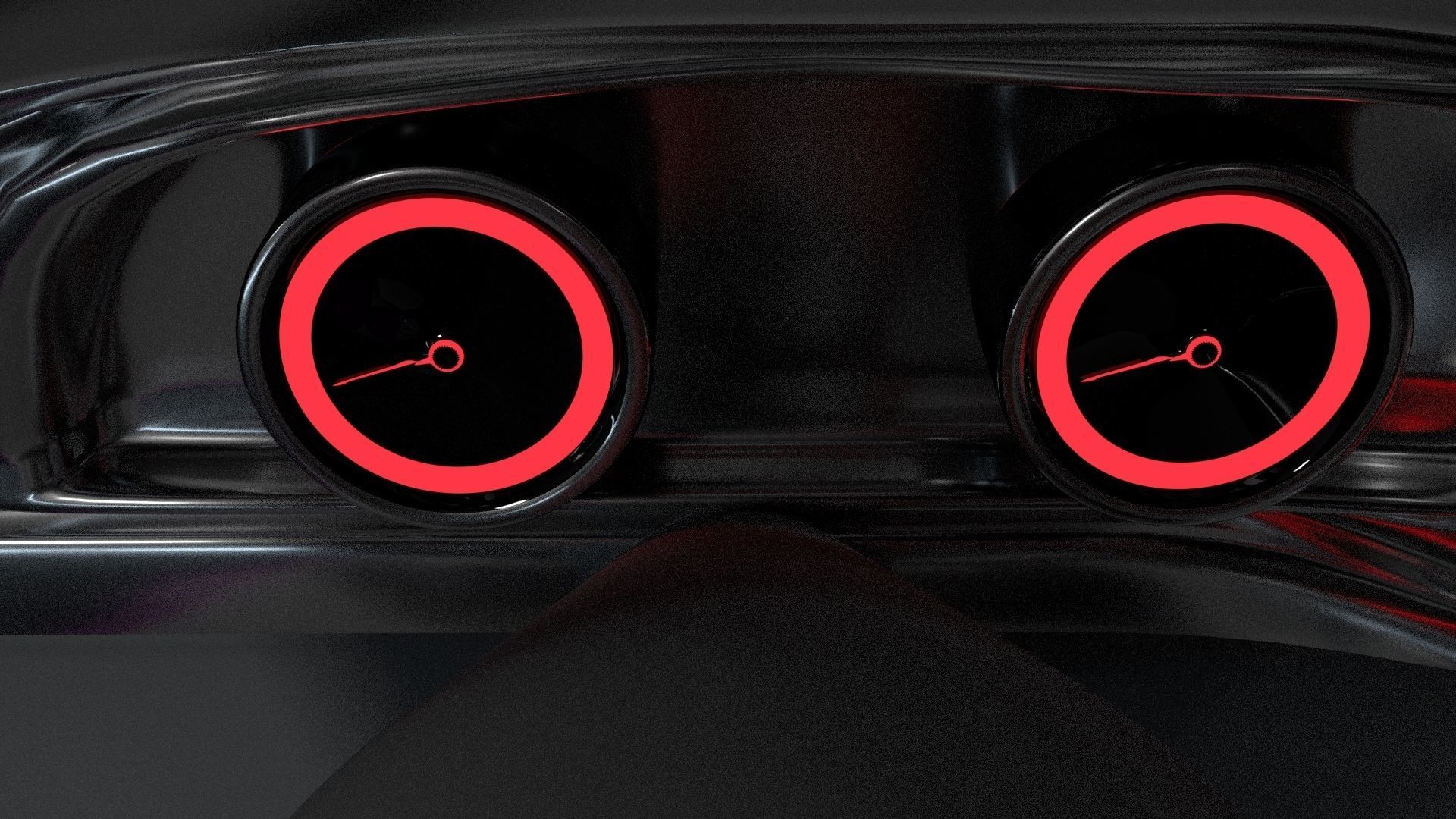 dodge challenger hellcat  Low-poly 3D model_4