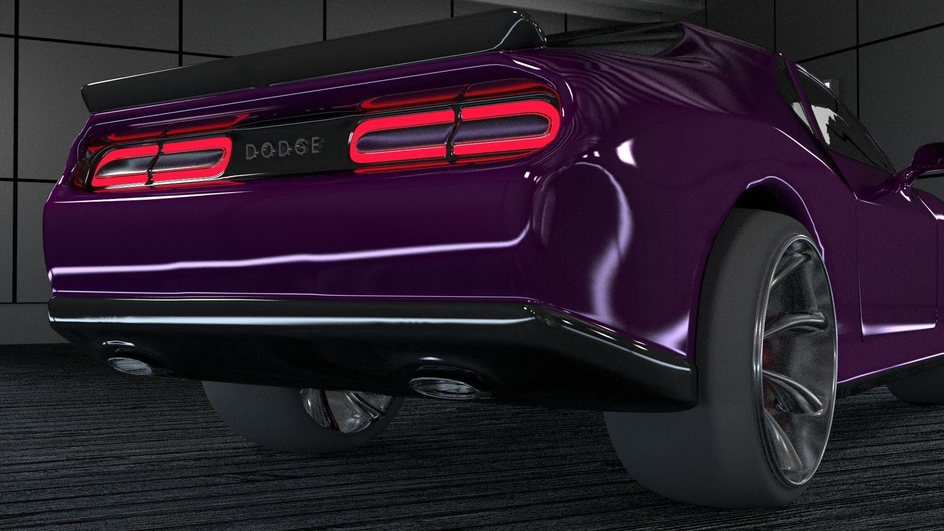 dodge challenger hellcat  Low-poly 3D model_2