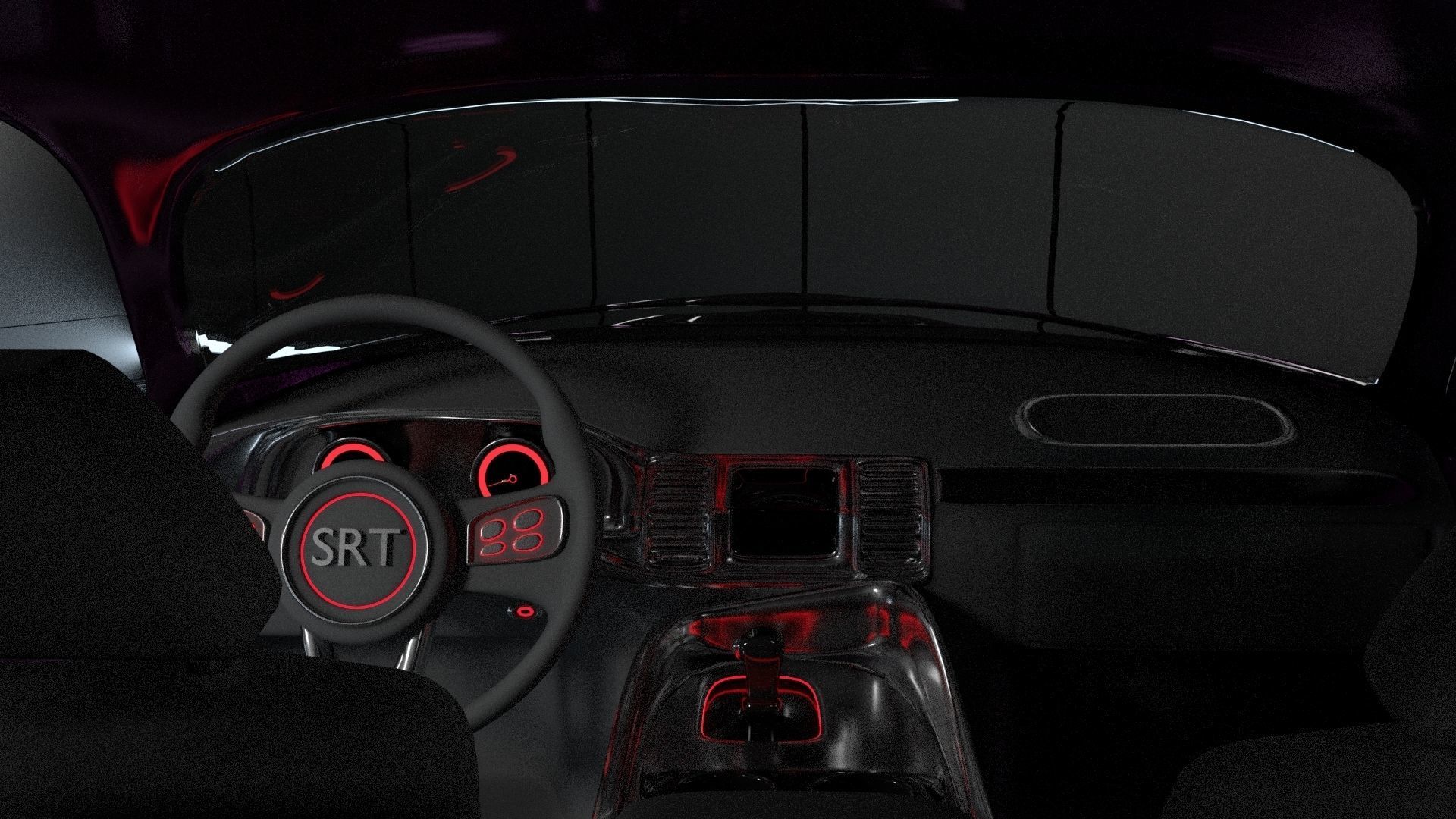 dodge challenger hellcat  Low-poly 3D model_5