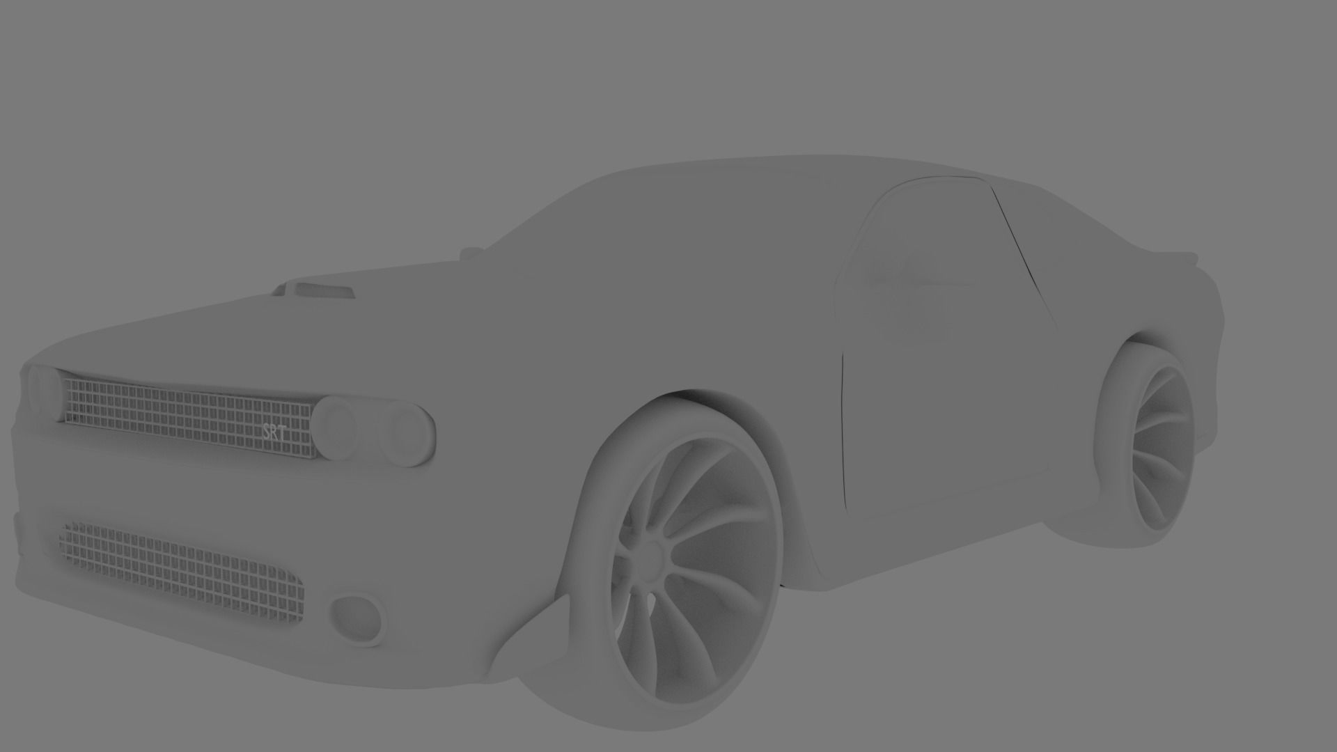 dodge challenger hellcat  Low-poly 3D model_7