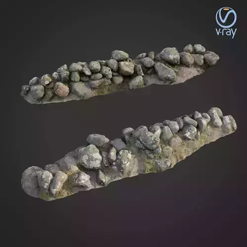 3d scanned nature stone wall A