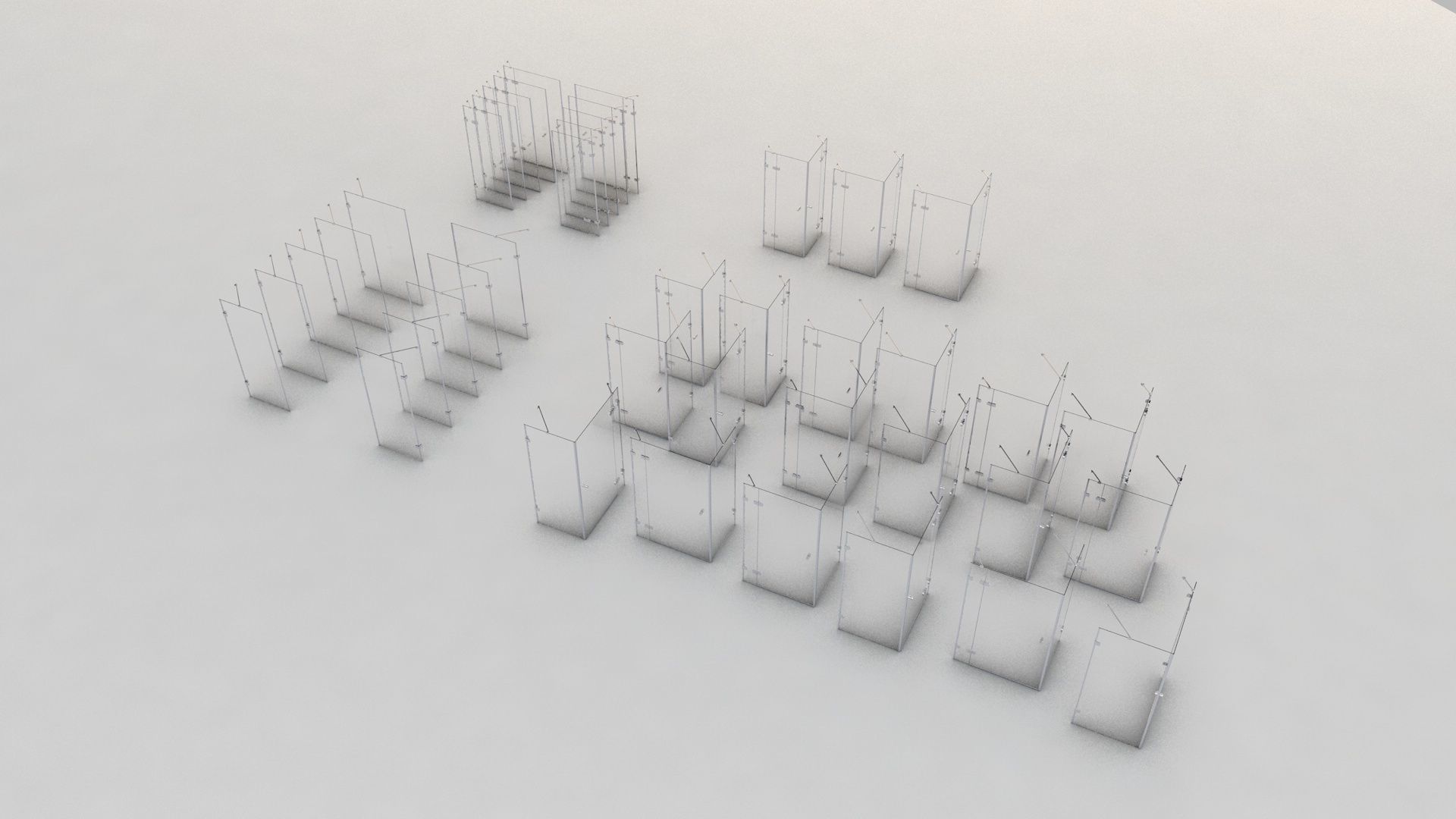 Shower wall Collection 1 Low-poly 3D model_2