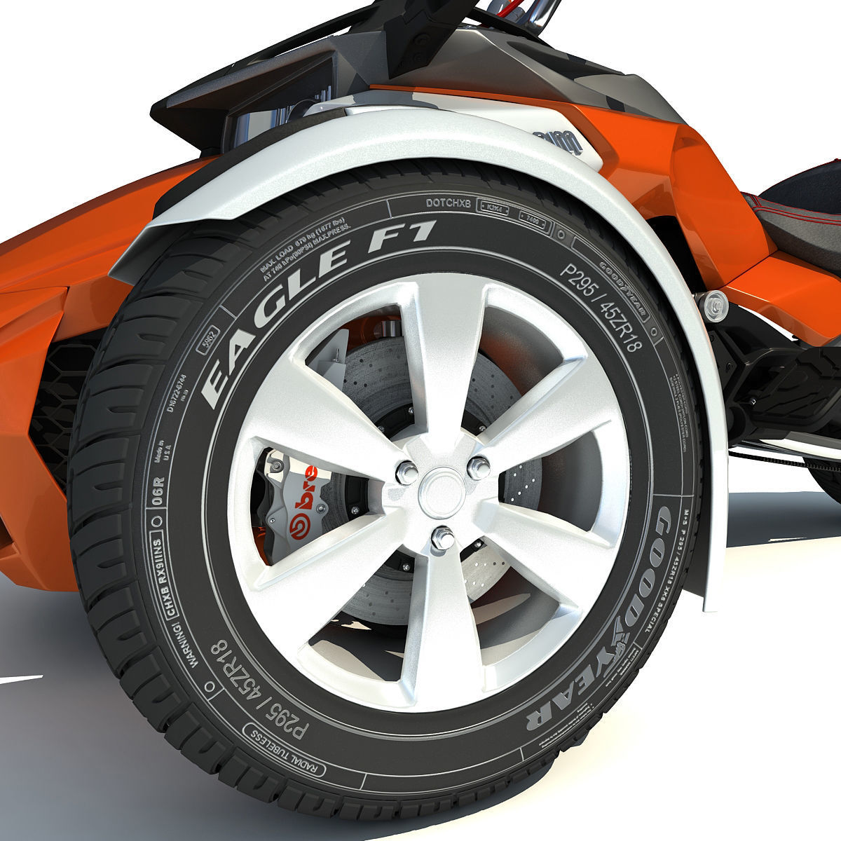Three-wheeled Motorcycle 3D model_15
