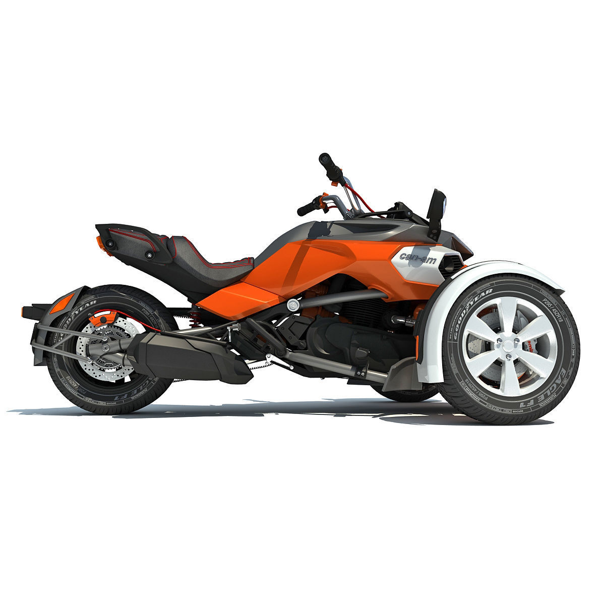 Three-wheeled Motorcycle 3D model_5