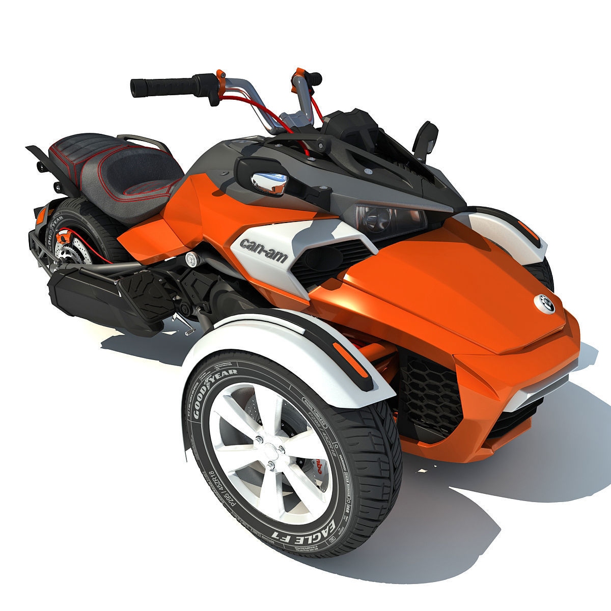 Three-wheeled Motorcycle 3D model_12
