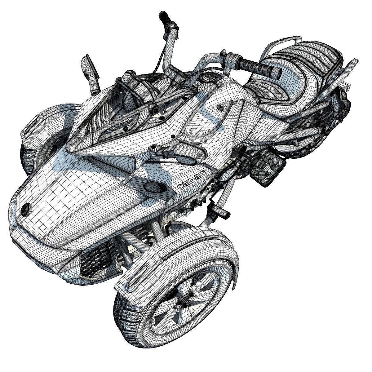 Three-wheeled Motorcycle 3D model_18