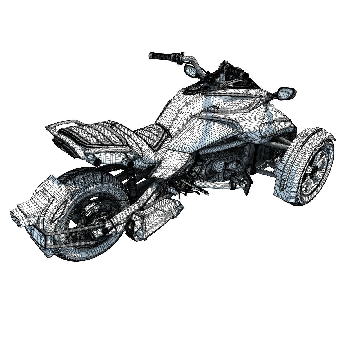 Three-wheeled Motorcycle 3D model_19