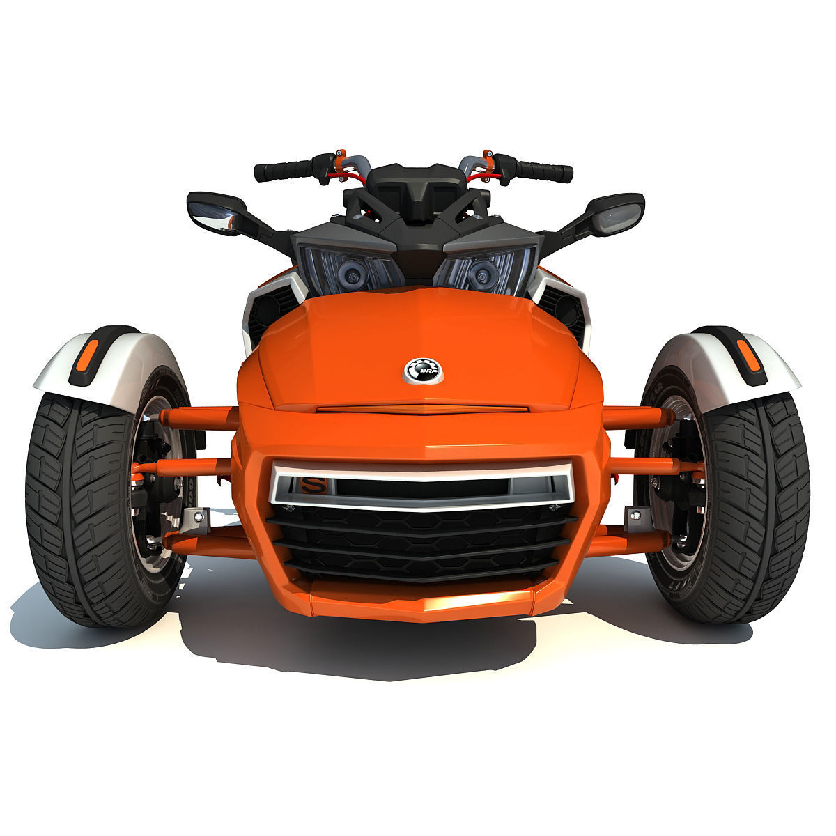Three-wheeled Motorcycle 3D model_10