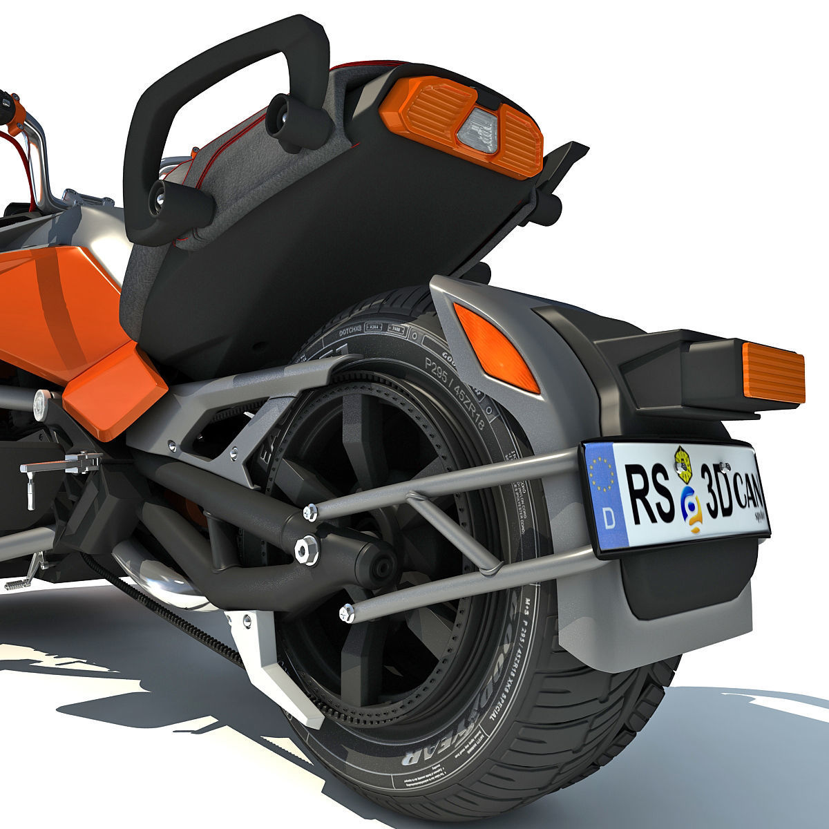 Three-wheeled Motorcycle 3D model_13