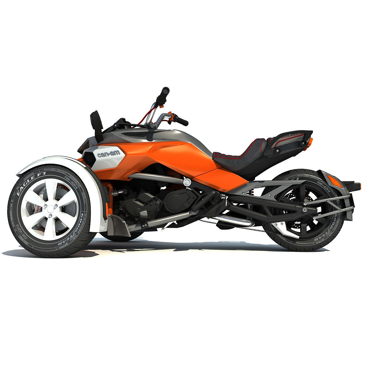 Three-wheeled Motorcycle 3D model_4